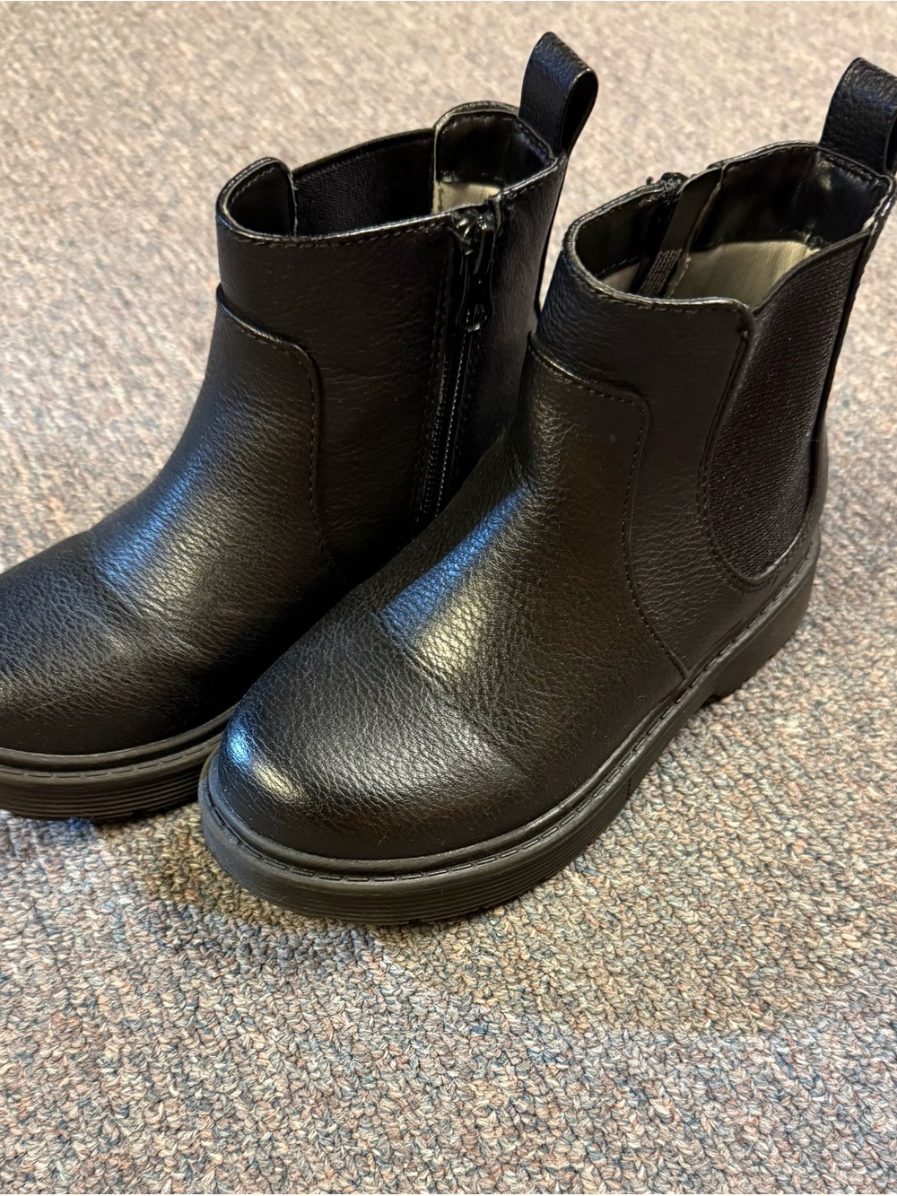 Kids Black Chelsea Boot with Side Zip